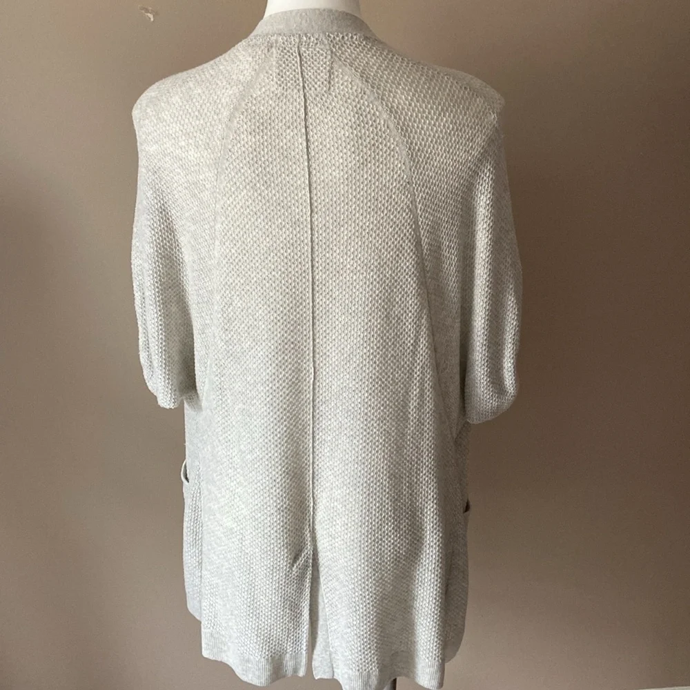 Angel of the North Light Gray Cotton Open Cardigan Cozy Lightweight Sweater knit